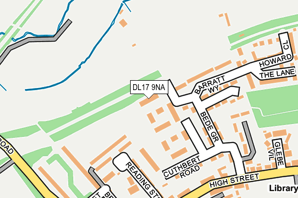 DL17 9NA map - OS OpenMap – Local (Ordnance Survey)
