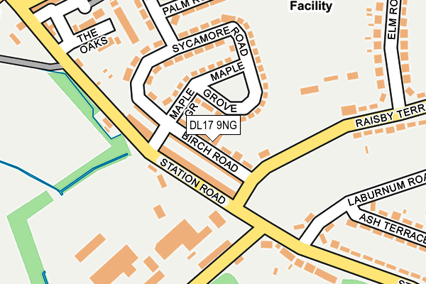 DL17 9NG map - OS OpenMap – Local (Ordnance Survey)
