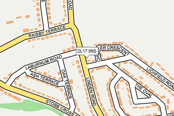 DL17 9NS map - OS OpenMap – Local (Ordnance Survey)
