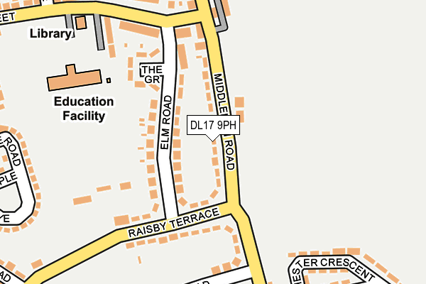 DL17 9PH map - OS OpenMap – Local (Ordnance Survey)