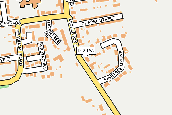 DL2 1AA map - OS OpenMap – Local (Ordnance Survey)