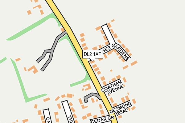 DL2 1AF map - OS OpenMap – Local (Ordnance Survey)