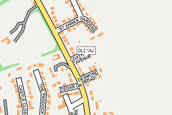 DL2 1AJ map - OS OpenMap – Local (Ordnance Survey)