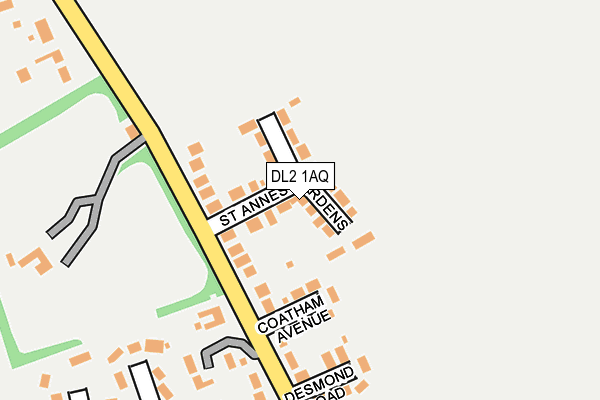 DL2 1AQ map - OS OpenMap – Local (Ordnance Survey)