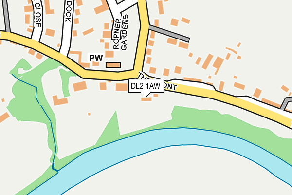 DL2 1AW map - OS OpenMap – Local (Ordnance Survey)