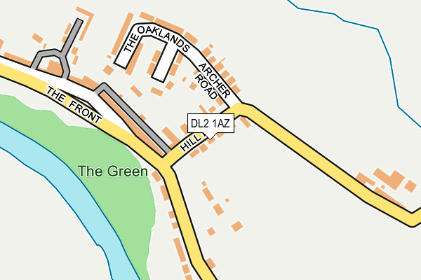 DL2 1AZ map - OS OpenMap – Local (Ordnance Survey)
