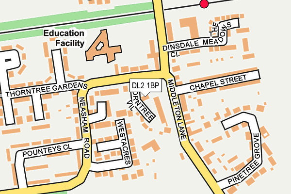 DL2 1BP map - OS OpenMap – Local (Ordnance Survey)