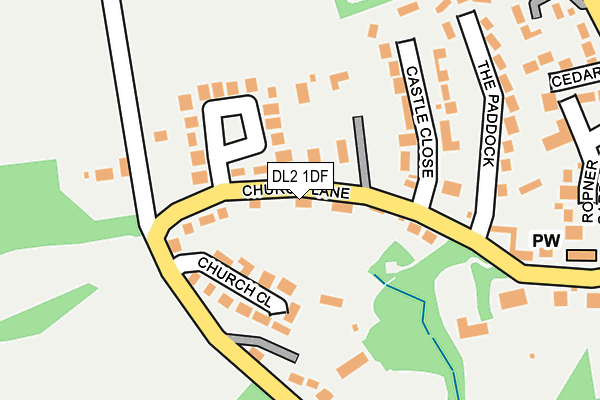DL2 1DF map - OS OpenMap – Local (Ordnance Survey)