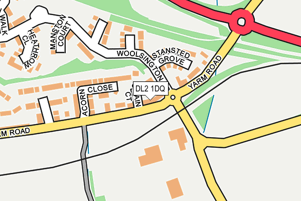 DL2 1DQ map - OS OpenMap – Local (Ordnance Survey)