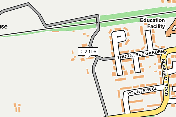 DL2 1DR map - OS OpenMap – Local (Ordnance Survey)