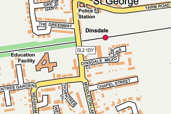 DL2 1DY map - OS OpenMap – Local (Ordnance Survey)