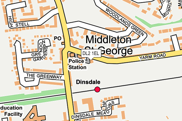 DL2 1EL map - OS OpenMap – Local (Ordnance Survey)