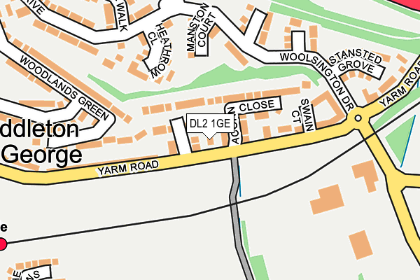 DL2 1GE map - OS OpenMap – Local (Ordnance Survey)