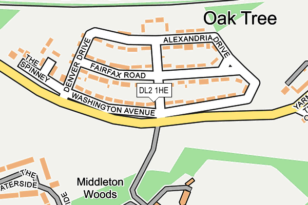 DL2 1HE map - OS OpenMap – Local (Ordnance Survey)