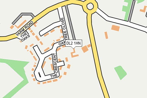 DL2 1HN map - OS OpenMap – Local (Ordnance Survey)