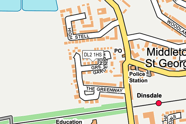 DL2 1HS map - OS OpenMap – Local (Ordnance Survey)