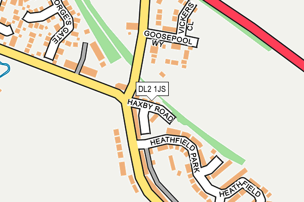 DL2 1JS map - OS OpenMap – Local (Ordnance Survey)