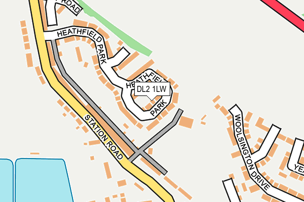 DL2 1LW map - OS OpenMap – Local (Ordnance Survey)