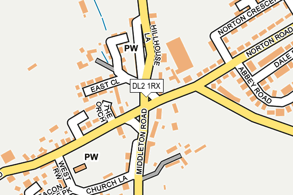 DL2 1RX map - OS OpenMap – Local (Ordnance Survey)