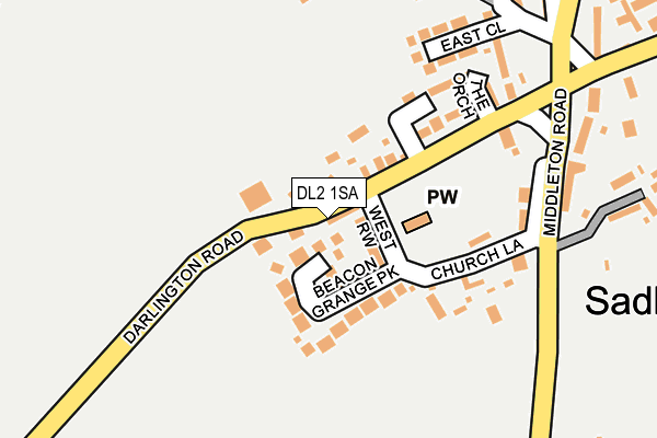 DL2 1SA map - OS OpenMap – Local (Ordnance Survey)