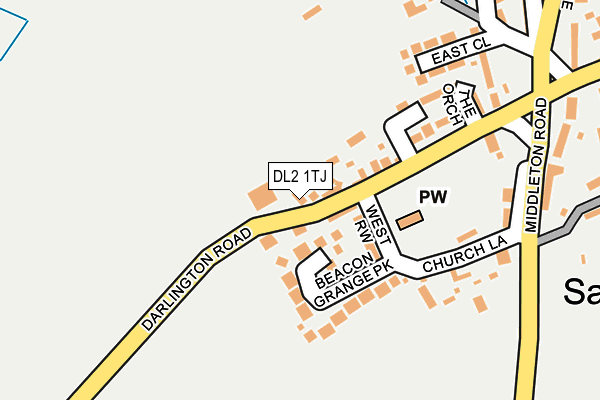 DL2 1TJ map - OS OpenMap – Local (Ordnance Survey)