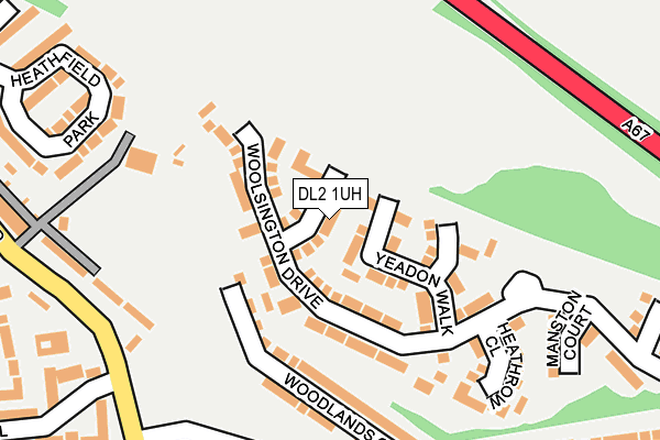 DL2 1UH map - OS OpenMap – Local (Ordnance Survey)
