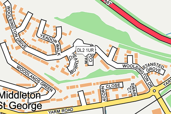 DL2 1UR map - OS OpenMap – Local (Ordnance Survey)