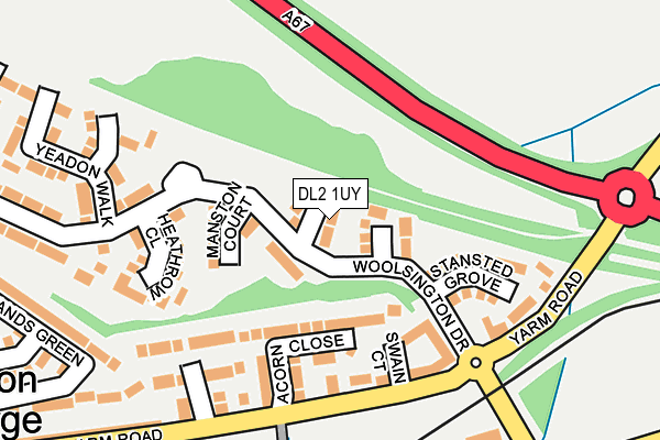 DL2 1UY map - OS OpenMap – Local (Ordnance Survey)