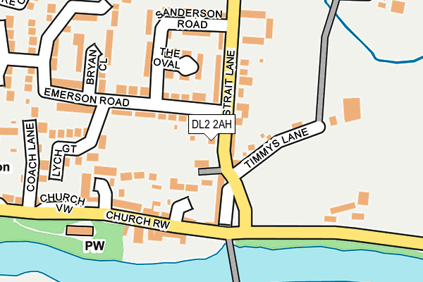 DL2 2AH map - OS OpenMap – Local (Ordnance Survey)