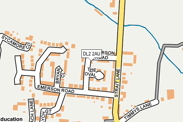 DL2 2AU map - OS OpenMap – Local (Ordnance Survey)
