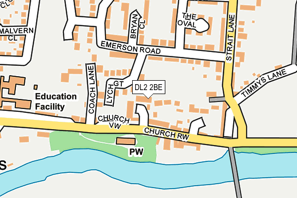 DL2 2BE map - OS OpenMap – Local (Ordnance Survey)