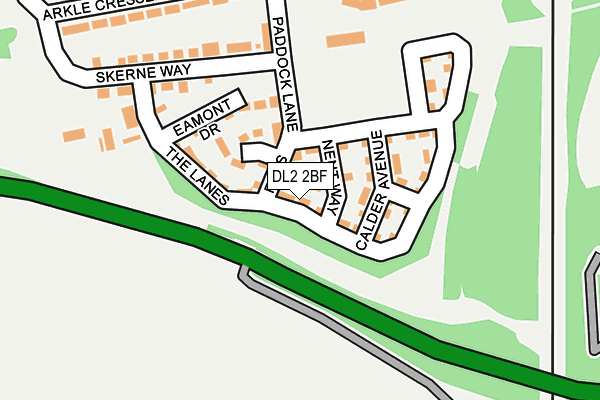 DL2 2BF map - OS OpenMap – Local (Ordnance Survey)