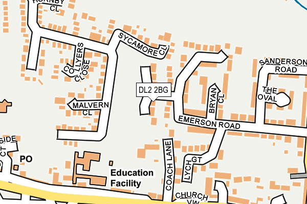 DL2 2BG map - OS OpenMap – Local (Ordnance Survey)