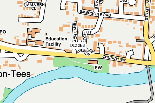 DL2 2BS map - OS OpenMap – Local (Ordnance Survey)