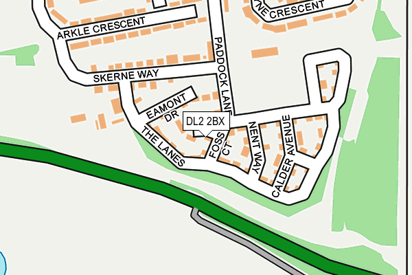 DL2 2BX map - OS OpenMap – Local (Ordnance Survey)