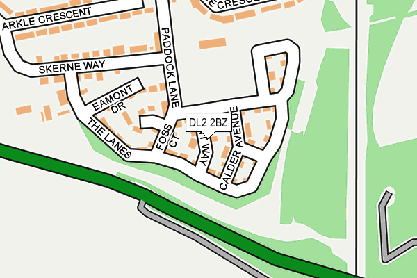 DL2 2BZ map - OS OpenMap – Local (Ordnance Survey)