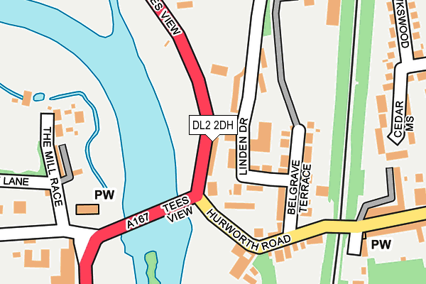 DL2 2DH map - OS OpenMap – Local (Ordnance Survey)