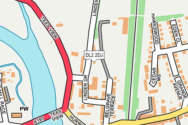 DL2 2DJ map - OS OpenMap – Local (Ordnance Survey)