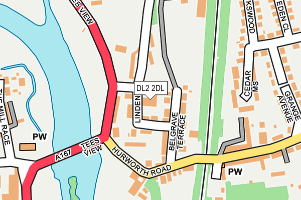 DL2 2DL map - OS OpenMap – Local (Ordnance Survey)