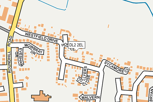 DL2 2EL map - OS OpenMap – Local (Ordnance Survey)