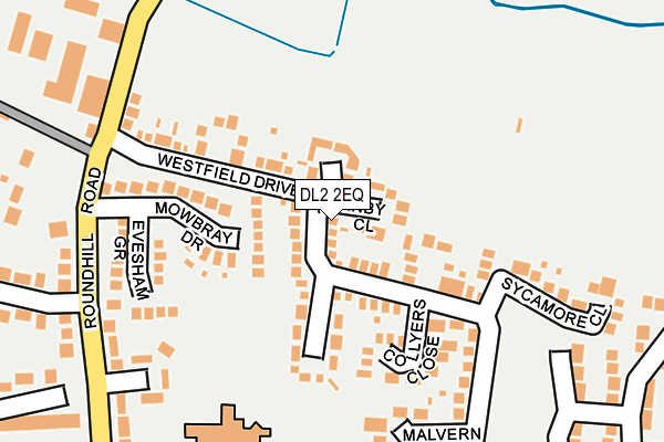 DL2 2EQ map - OS OpenMap – Local (Ordnance Survey)