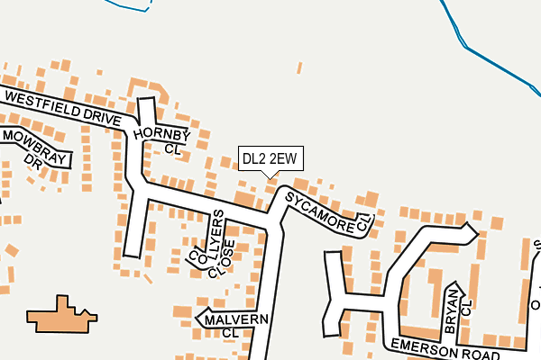 DL2 2EW map - OS OpenMap – Local (Ordnance Survey)