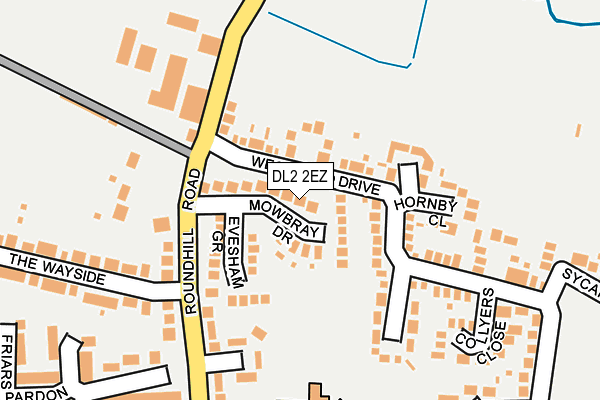 DL2 2EZ map - OS OpenMap – Local (Ordnance Survey)