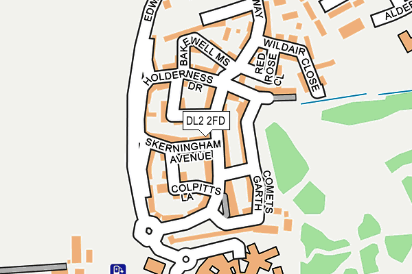 DL2 2FD map - OS OpenMap – Local (Ordnance Survey)