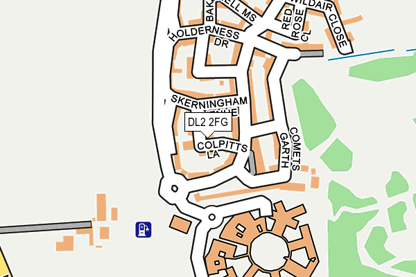 DL2 2FG map - OS OpenMap – Local (Ordnance Survey)