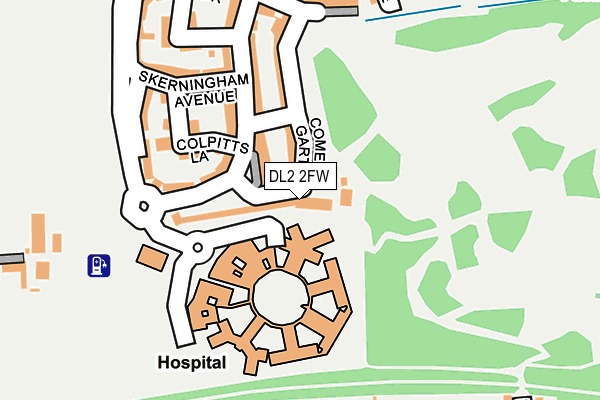 DL2 2FW map - OS OpenMap – Local (Ordnance Survey)