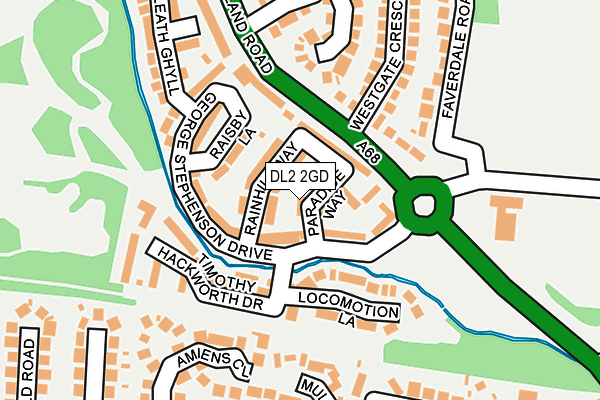 DL2 2GD map - OS OpenMap – Local (Ordnance Survey)