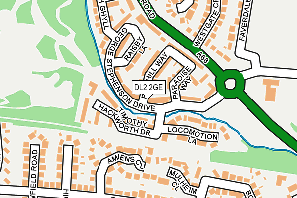 DL2 2GE map - OS OpenMap – Local (Ordnance Survey)