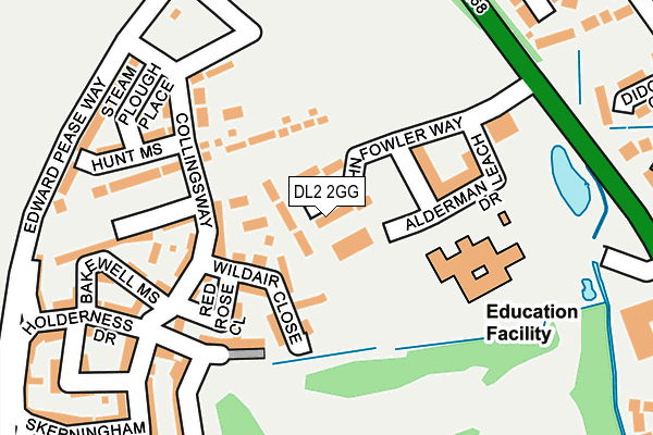 DL2 2GG map - OS OpenMap – Local (Ordnance Survey)