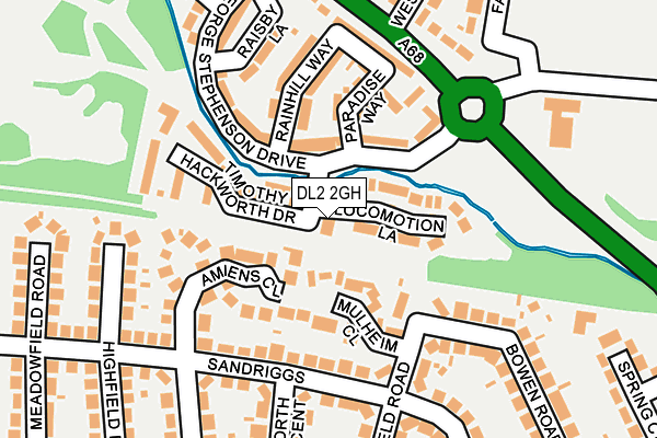 DL2 2GH map - OS OpenMap – Local (Ordnance Survey)